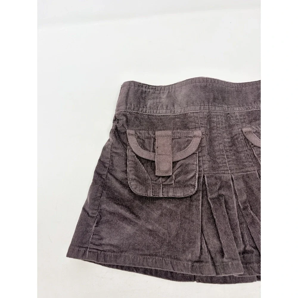 Old Navy Youth Girls Size 5 Cotton Corduroy Pull On Pleated Skirt in Purple 481